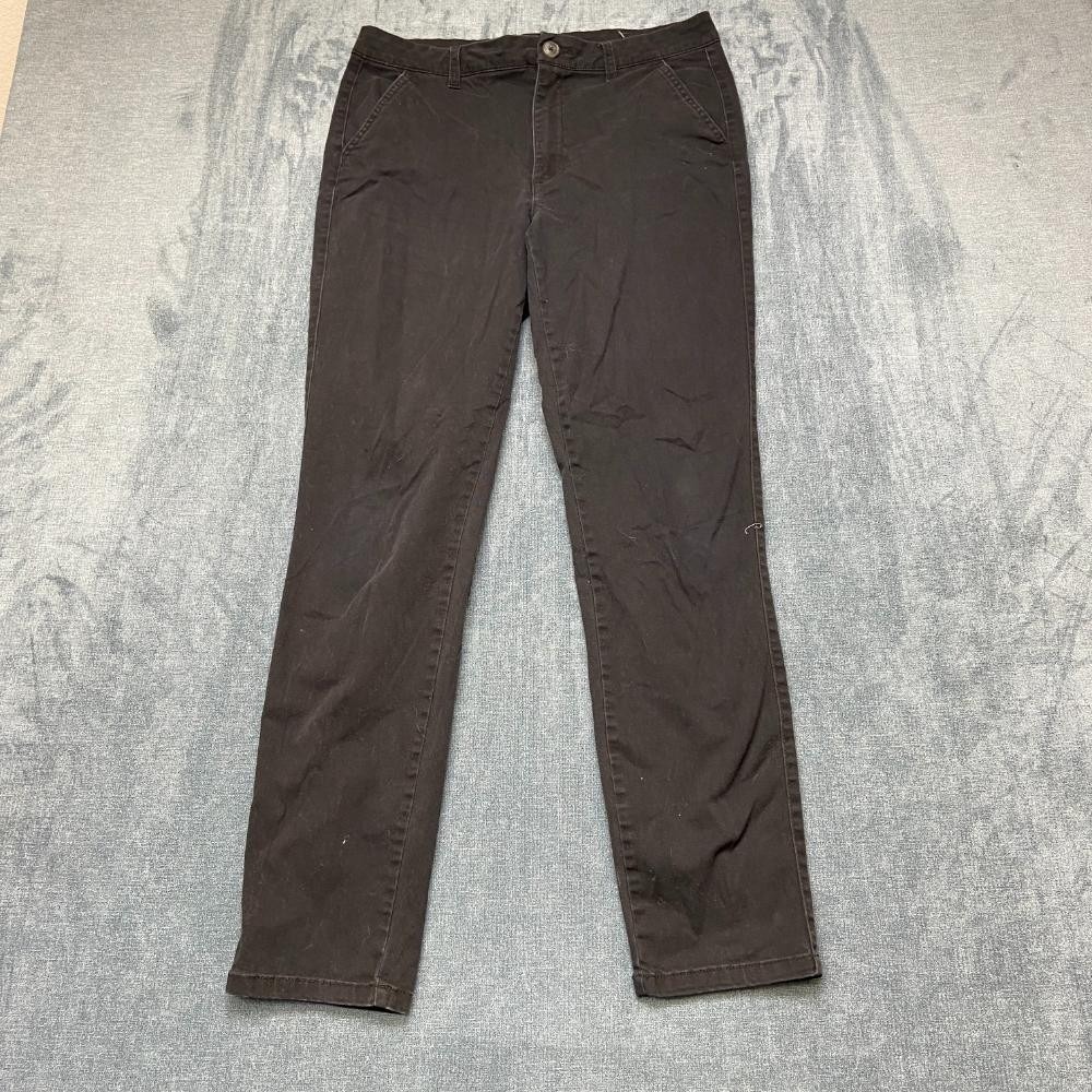 Aeropostale Chino Pants Womens 10 Long Black Cotton Stretch High Rise Skinny Leg
